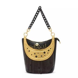 Disney Jasmine Aladdin Bucket Bag/Crossbody Handbag Chain Link Fringe Black New